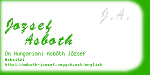 jozsef asboth business card